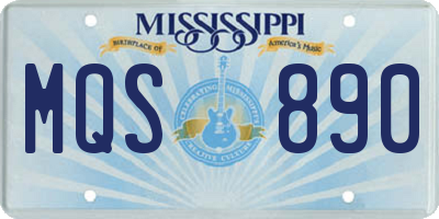 MS license plate MQS890
