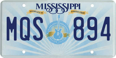 MS license plate MQS894