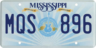 MS license plate MQS896