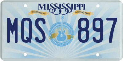 MS license plate MQS897