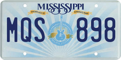 MS license plate MQS898