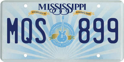 MS license plate MQS899