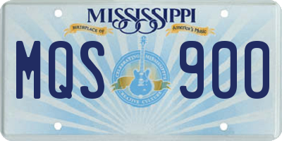 MS license plate MQS900