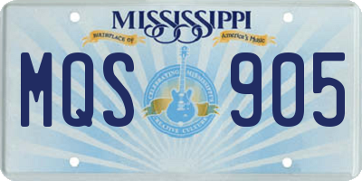 MS license plate MQS905