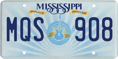 MS license plate MQS908