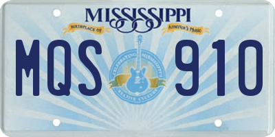 MS license plate MQS910
