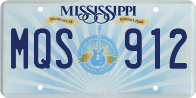 MS license plate MQS912