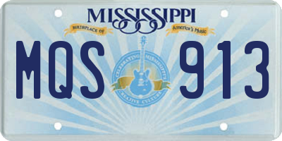MS license plate MQS913