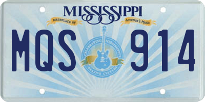 MS license plate MQS914