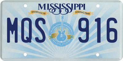 MS license plate MQS916