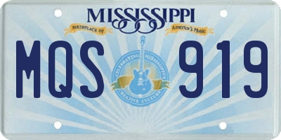 MS license plate MQS919