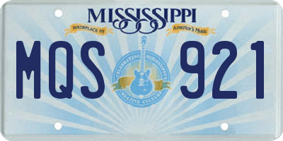 MS license plate MQS921