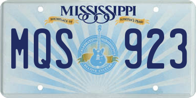 MS license plate MQS923