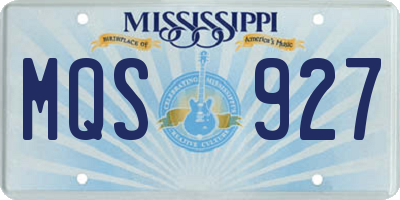 MS license plate MQS927