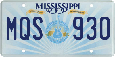 MS license plate MQS930
