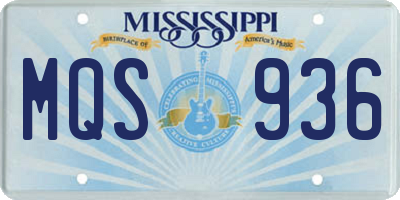 MS license plate MQS936