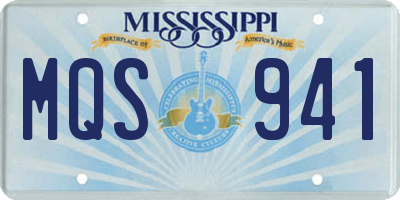 MS license plate MQS941
