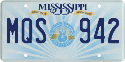 MS license plate MQS942