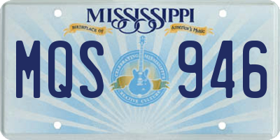 MS license plate MQS946