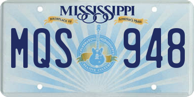 MS license plate MQS948