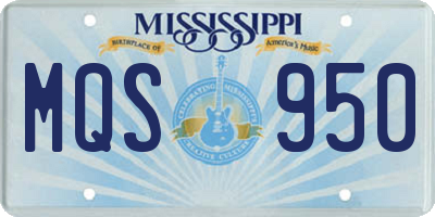 MS license plate MQS950