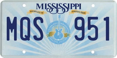MS license plate MQS951