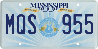 MS license plate MQS955