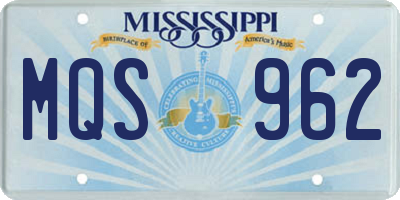 MS license plate MQS962