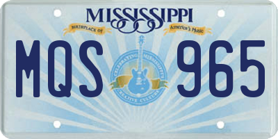 MS license plate MQS965