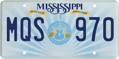 MS license plate MQS970