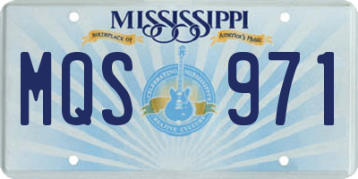 MS license plate MQS971
