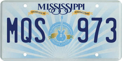 MS license plate MQS973
