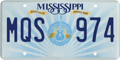MS license plate MQS974