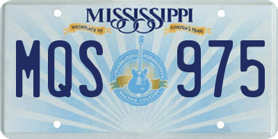 MS license plate MQS975