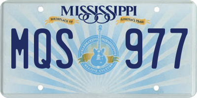 MS license plate MQS977