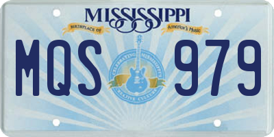 MS license plate MQS979