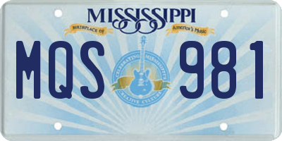 MS license plate MQS981