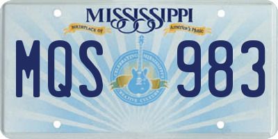 MS license plate MQS983