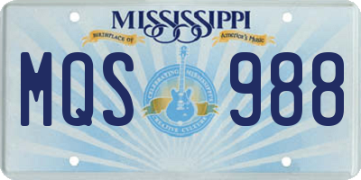 MS license plate MQS988