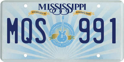 MS license plate MQS991