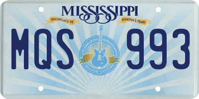 MS license plate MQS993