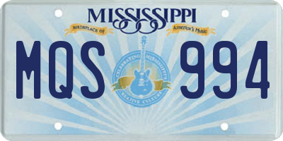 MS license plate MQS994