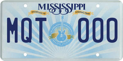 MS license plate MQT000