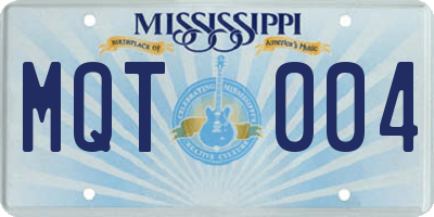 MS license plate MQT004