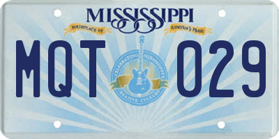 MS license plate MQT029
