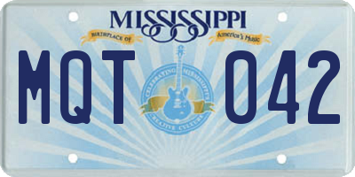 MS license plate MQT042