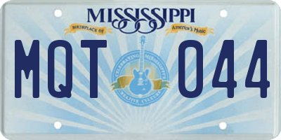 MS license plate MQT044