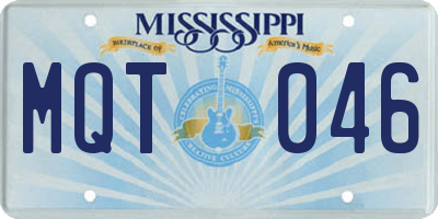 MS license plate MQT046