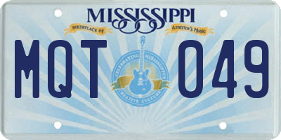 MS license plate MQT049