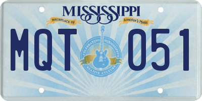 MS license plate MQT051